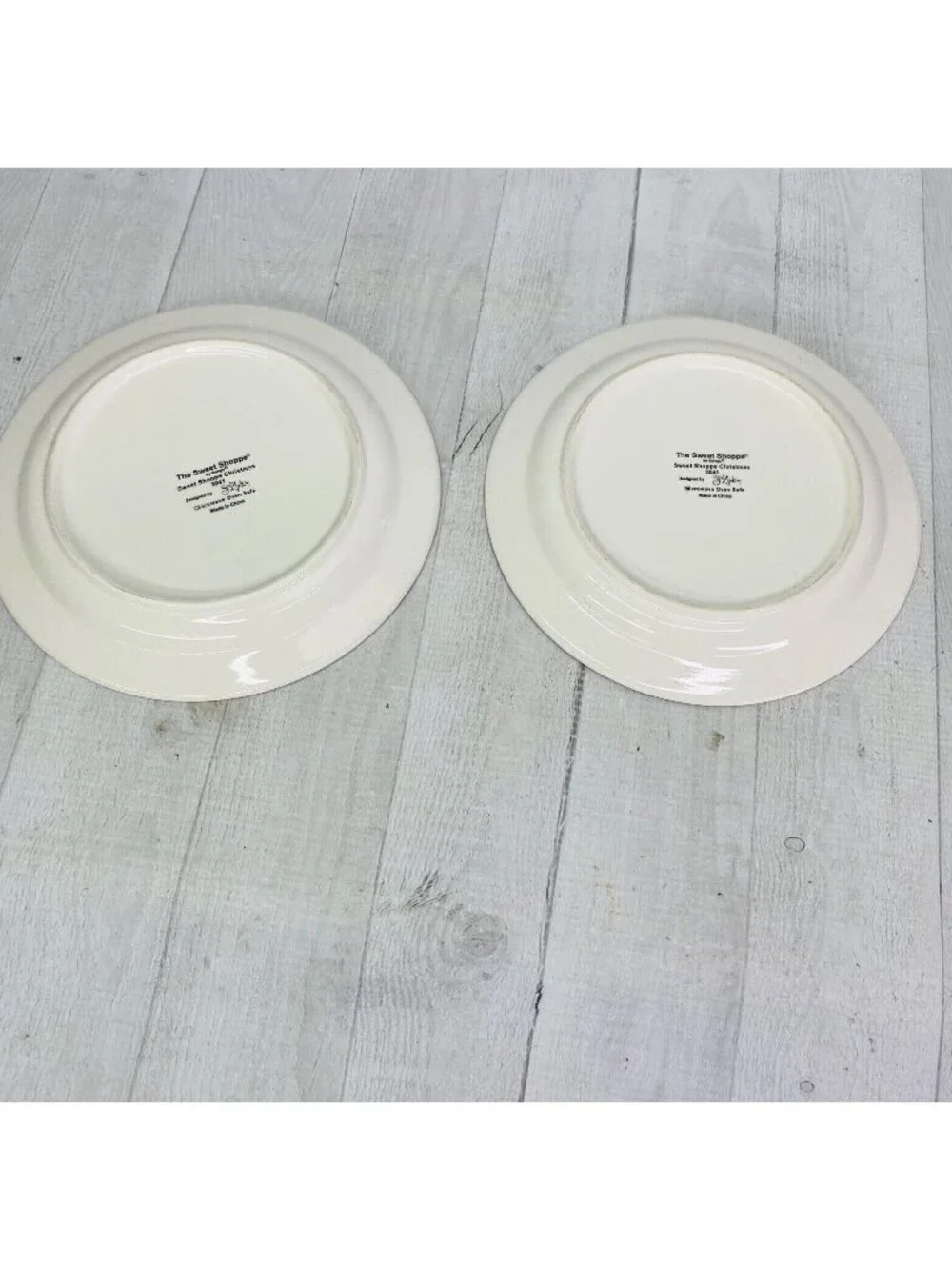 Sango Sue Zipkin SWEET SHOPPE CHRISTMAS Green Snowman Salad Lunch Plates Set 4